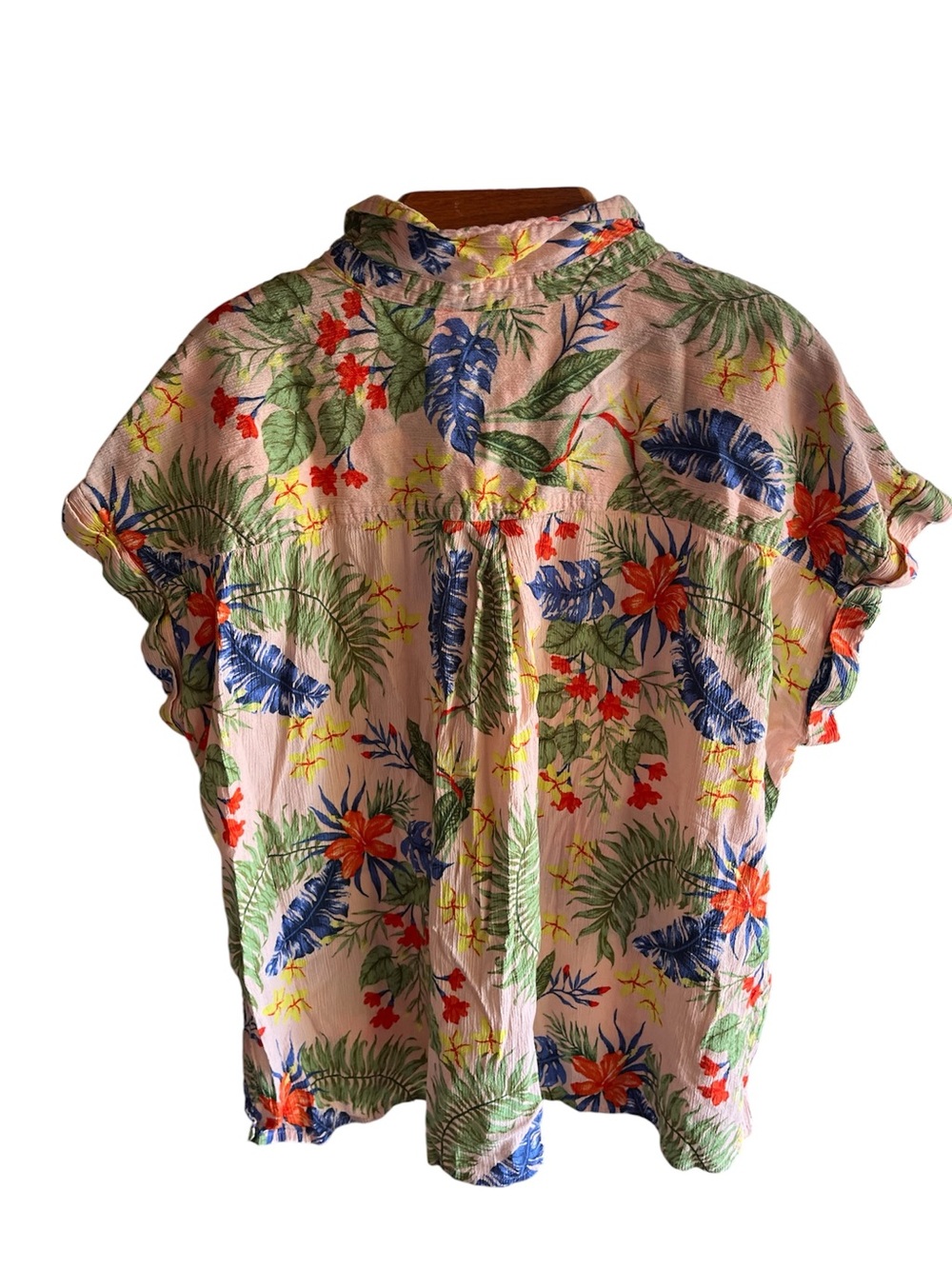 Style & Co. Pink Tropical Floral Button-Down Shirt 3X - Picture 4 of 10
